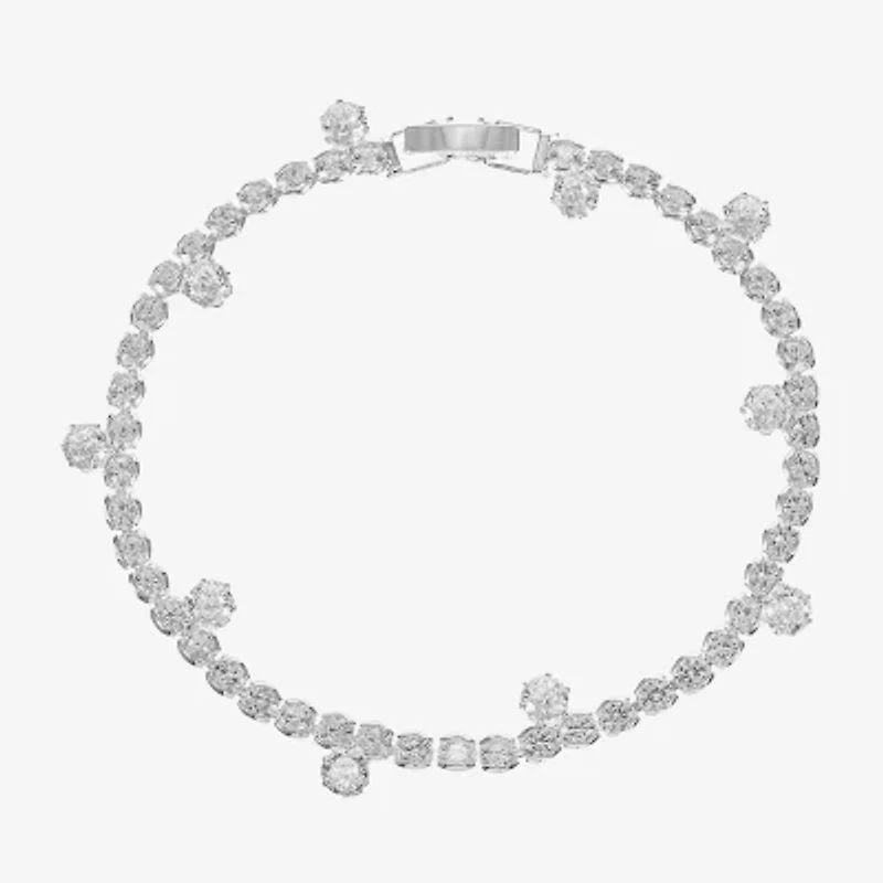 Sparkle Allure Drop Stone Womens Cubic Zirconia Pure Silver Over Brass Round 7.5 Inch Tennis Bracelet