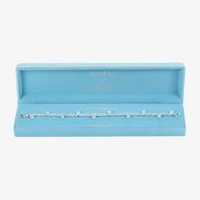 Sparkle Allure Drop Stone Womens Cubic Zirconia Pure Silver Over Brass Round 7.5 Inch Tennis Bracelet