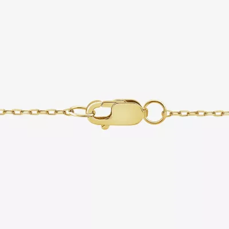 H / Si2) Womens White Diamond 10K Gold 16 Inch Tennis Necklace