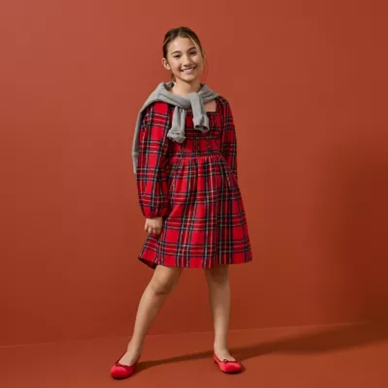 Thereabouts Little & Big Kid Girls Long Sleeve A-Line Dress