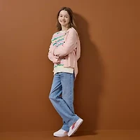 Thereabouts Waffle Little & Big Kid Girls Lightweight Shirt Jacket