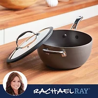 Rachael Ray Cook + Create Hard Anodized 4.5qt. Non-Stick Sauce Pan with Lid