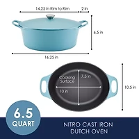 Rachael Ray NITRO Cast Iron 6.5-qt. Dutch Oven with Lid