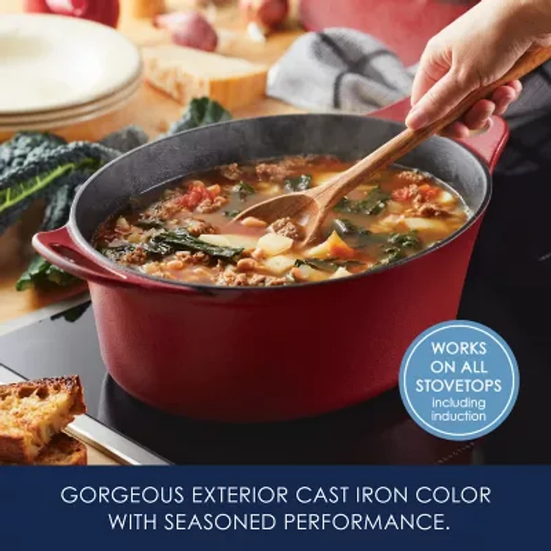 Rachael Ray NITRO Cast Iron 6.5-qt. Dutch Oven with Lid