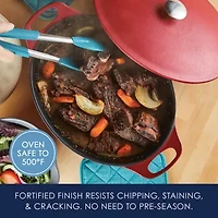 Rachael Ray NITRO Cast Iron 6.5-qt. Dutch Oven with Lid