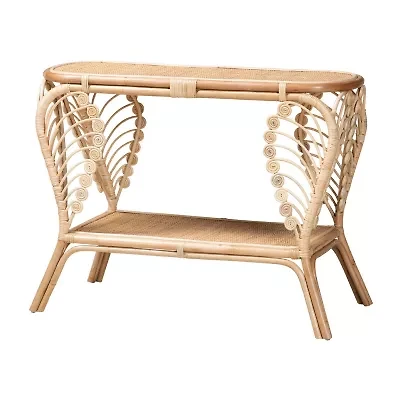 Bastet 2-Drawer Rattan Console Table