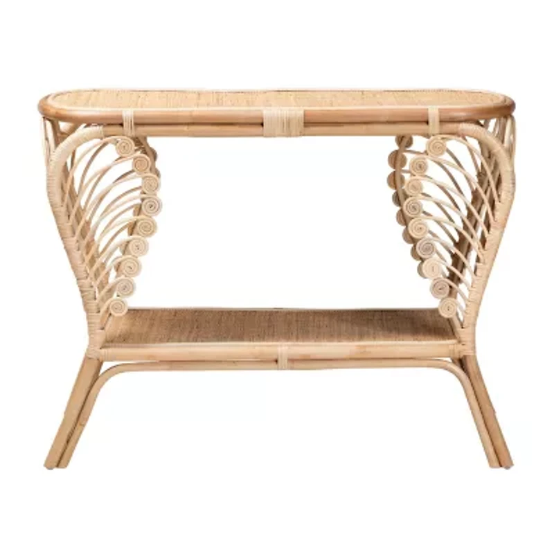 Bastet 2-Drawer Rattan Console Table