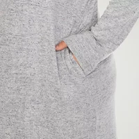 White Mark Womens Round Neck Long Sleeve Plus Nightgown