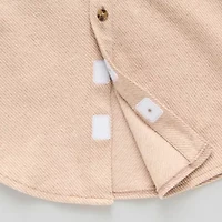 Okie Dokie Toddler Boys Easy-on + Easy-off Crew Neck Long Sleeve Cuffed Regular Fit Button-Down Shirt