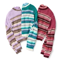 Thereabouts Little & Big Kid Girls Crew Neck Long Sleeve Pullover Sweater