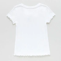 Thereabouts Rib Little & Big Kid Girls V Neck Short Sleeve T-Shirt