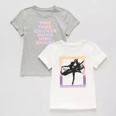 Xersion Little & Big Kid Girls Crew Neck Short Sleeve Regular Fit 2-pc. Graphic T-Shirt