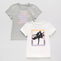 Xersion Little & Big Kid Girls Crew Neck Short Sleeve Regular Fit 2-pc. Graphic T-Shirt