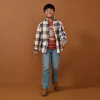 Thereabouts Little & Big Kid Boys Long Sleeve Regular Fit Flannel Shirt