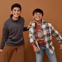 Thereabouts Little & Big Kid Boys Long Sleeve Regular Fit Flannel Shirt