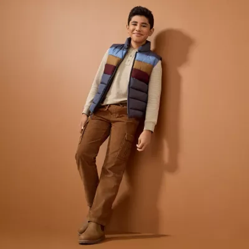 Thereabouts Pull-On Corduroy Little & Big Kid Boys Stretch Fabric Adjustable Waist Straight Cargo Pant