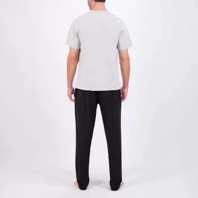 Hanes Mens Crew Neck Short Sleeve 2-pc. Pajama Sets