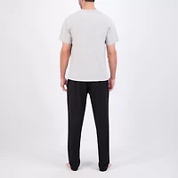 Hanes Mens Crew Neck Short Sleeve 2-pc. Pajama Sets