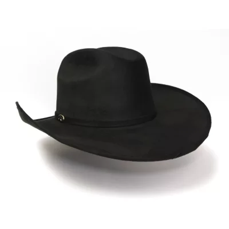 Western Express Black Suede Finish Cattleman Horse Head Accent Mens Cowboy Hat
