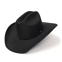 Western Express Black Suede Finish Cattleman Horse Head Accent Mens Cowboy Hat