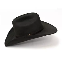 Western Express Black Suede Finish Cattleman Horse Head Accent Mens Cowboy Hat