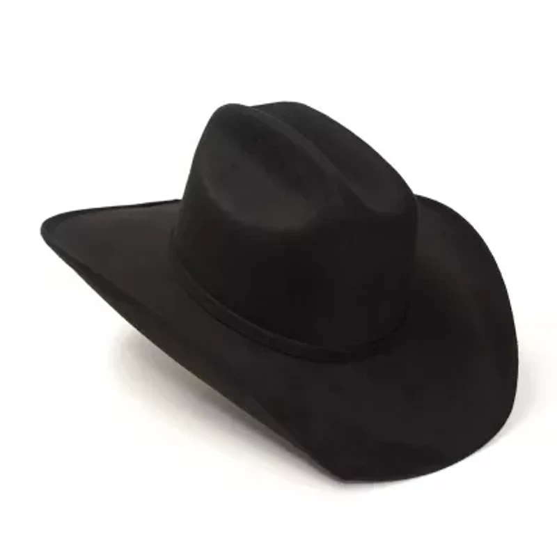 Western Express Black Suede Finish Cattleman Horse Head Accent Mens Cowboy Hat