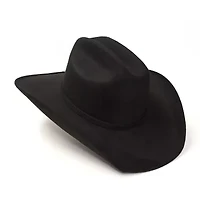 Western Express Black Suede Finish Cattleman Horse Head Accent Mens Cowboy Hat
