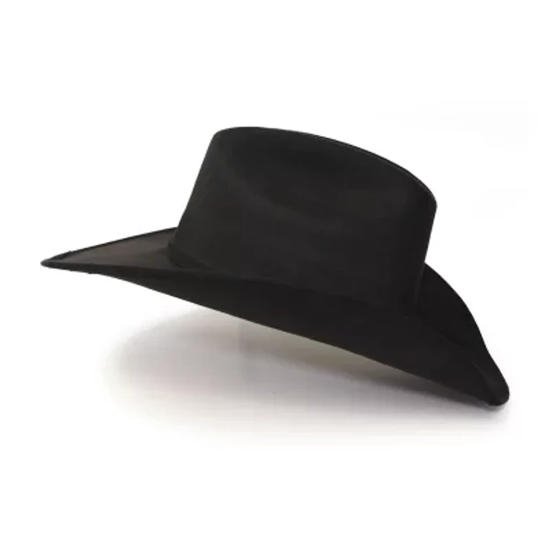 Western Express Black Suede Finish Cattleman Horse Head Accent Mens Cowboy Hat