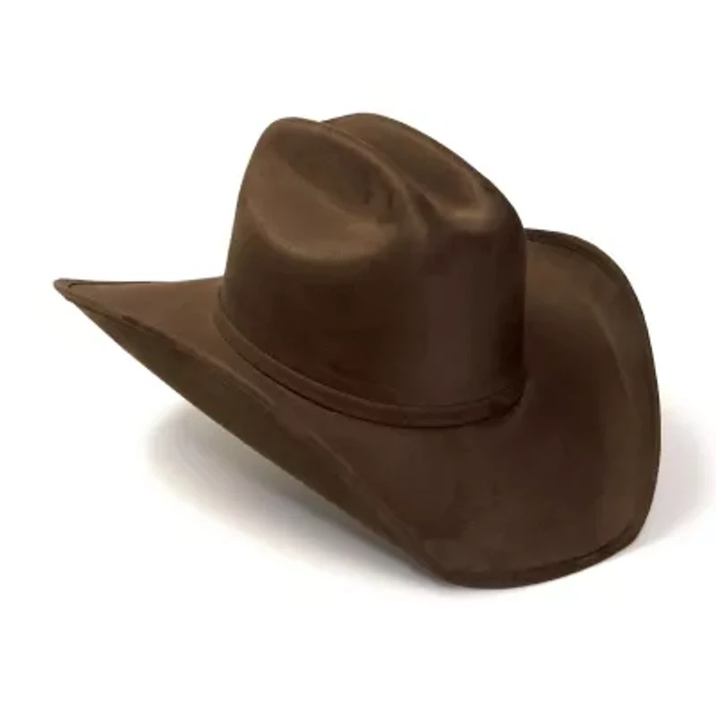 Western Express Brown Suede Finish Cattleman Horse Head Accent Mens Cowboy Hat