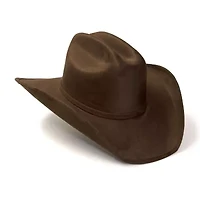 Western Express Brown Suede Finish Cattleman Horse Head Accent Mens Cowboy Hat