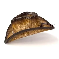 Western Express Dark Brown Straw Pinch Front Mens Cowboy Hat