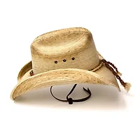 Western Express Palm Straw Cattleman Curled Brim Mens Cowboy Hat