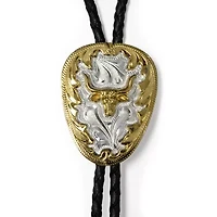 Western Express Long Horn On German Silver Tie