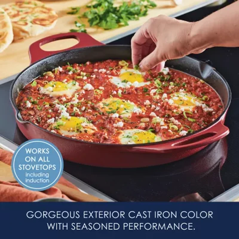 Rachael Ray Nitro Cast Iron 14" Skillet with Side Handles
