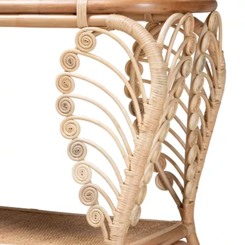Bastet 2-Drawer Rattan Console Table