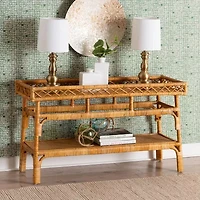 Savitri Rattan Console Table