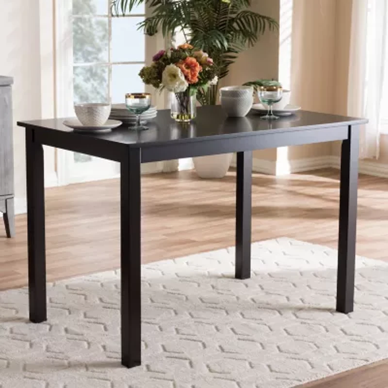 Eveline Rectangular Wood-Top Dining Table