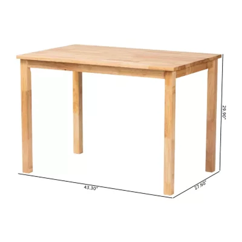 Eveline Rectangular Wood-Top Dining Table