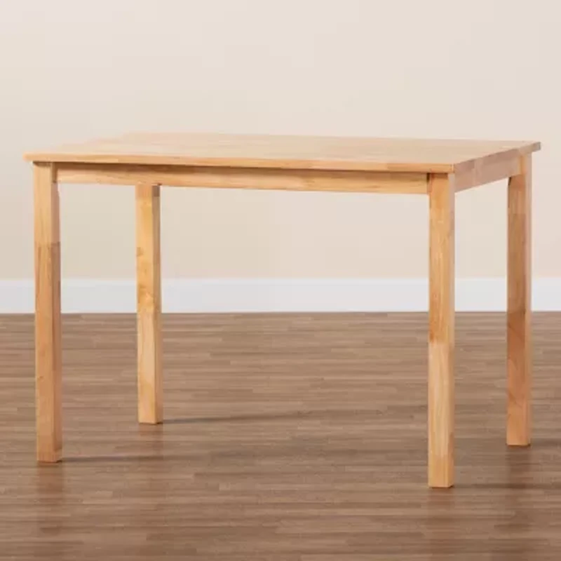 Eveline Rectangular Wood-Top Dining Table