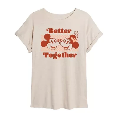 Womens Crew Neck Short Sleeve Mickey and Friends Graphic T-Shirt