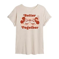 Womens Crew Neck Short Sleeve Mickey and Friends Graphic T-Shirt