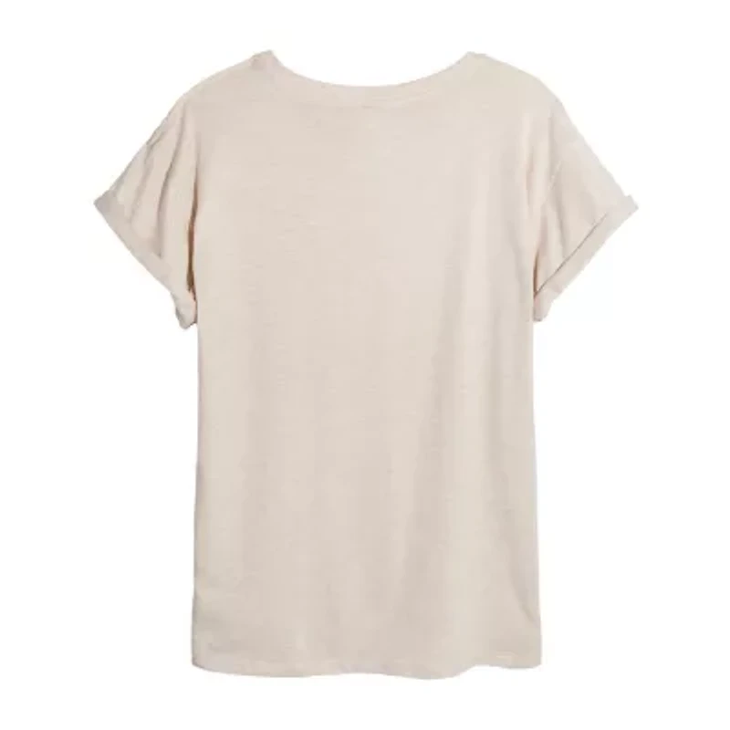 Womens Crew Neck Short Sleeve Regular Fit Peanuts Graphic T-Shirt