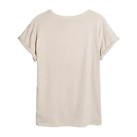 Womens Crew Neck Short Sleeve Regular Fit Peanuts Graphic T-Shirt