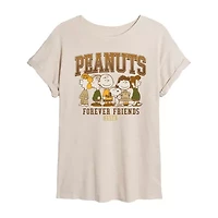 Womens Crew Neck Short Sleeve Regular Fit Peanuts Graphic T-Shirt