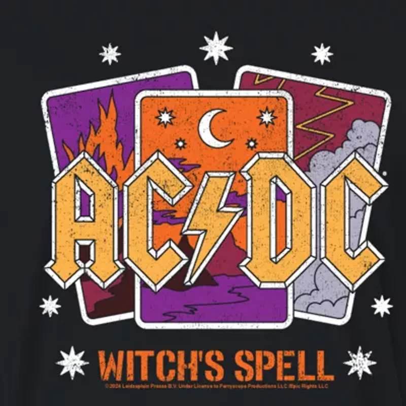 Womens Crew Neck Short Sleeve AC/DC Graphic T-Shirt