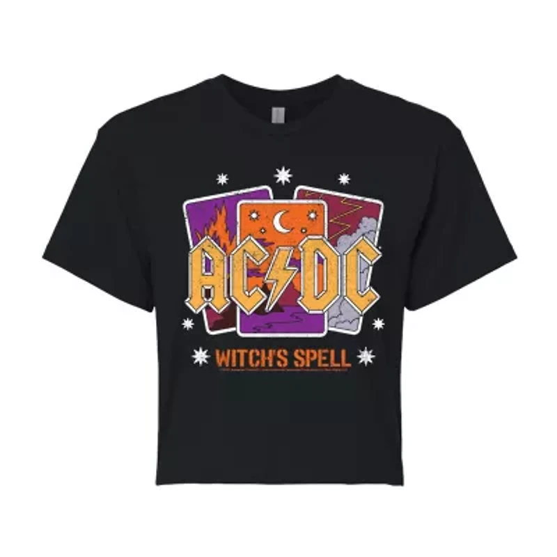 Womens Crew Neck Short Sleeve AC/DC Graphic T-Shirt