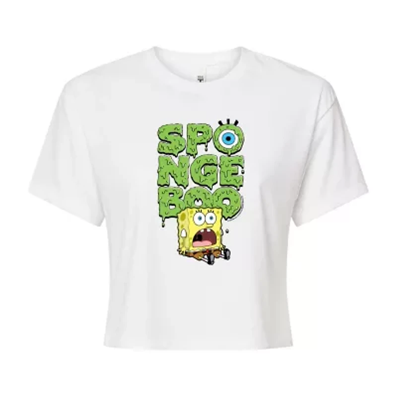 Womens Crew Neck Short Sleeve Spongebob Graphic T-Shirt