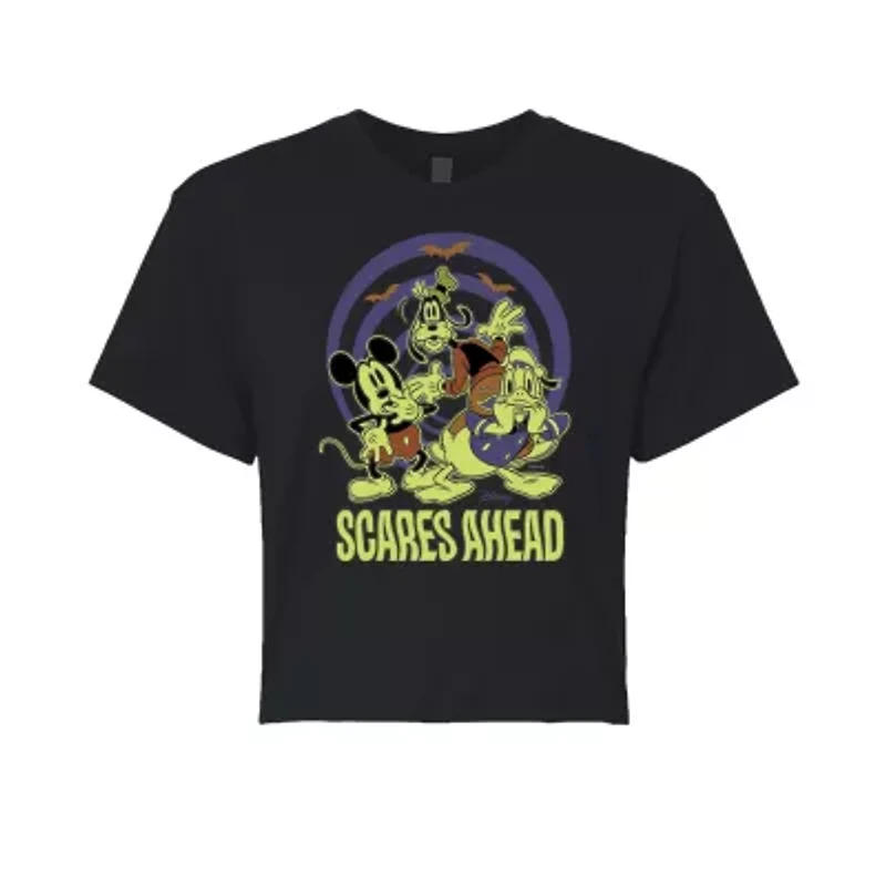 Womens Crew Neck Short Sleeve Mickey and Friends Graphic T-Shirt