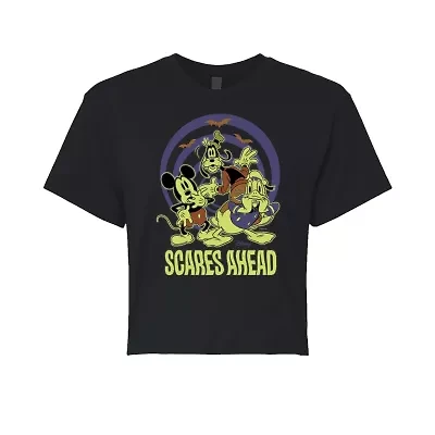 Womens Crew Neck Short Sleeve Mickey and Friends Graphic T-Shirt