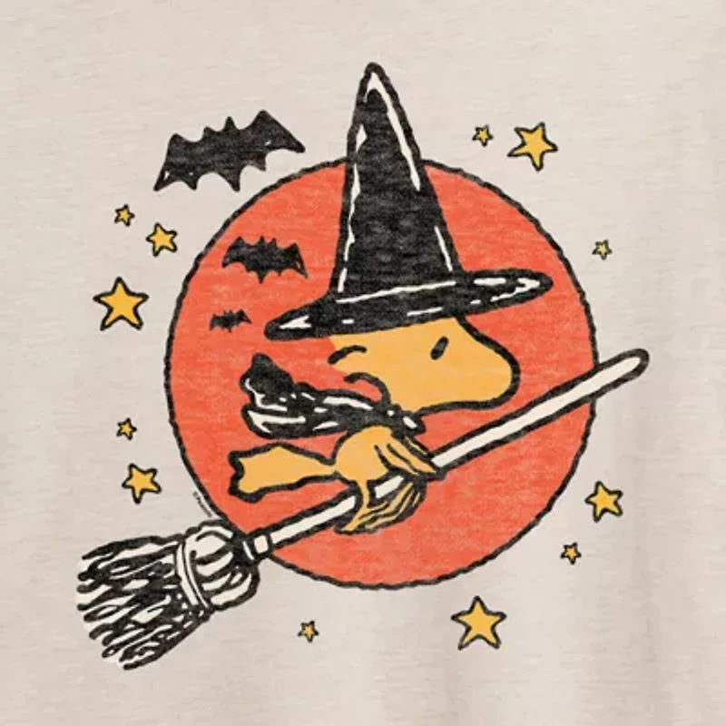 Womens Crew Neck Short Sleeve Peanuts Graphic T-Shirt